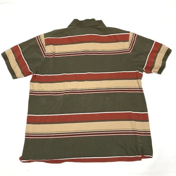 Big Sky Outfitters Retro Striped Short Sleeve Polo Shirt Mens Large - Picture 4 of 4